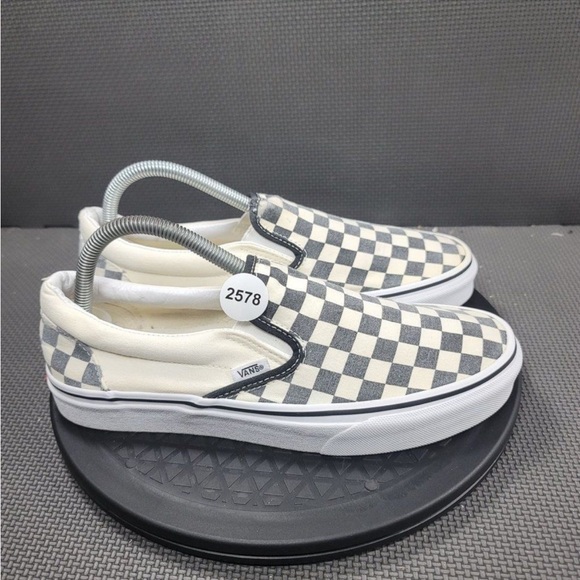 VANS Black and White Checkered Print Slip on Sneakers - Picture 1 of 4